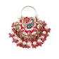 Stunning red beaded statement drop earrings - Rajwada