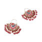 Stunning red beaded statement drop earrings - Rajwada