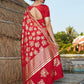 Stunning Red Silk Saree - Rajwada