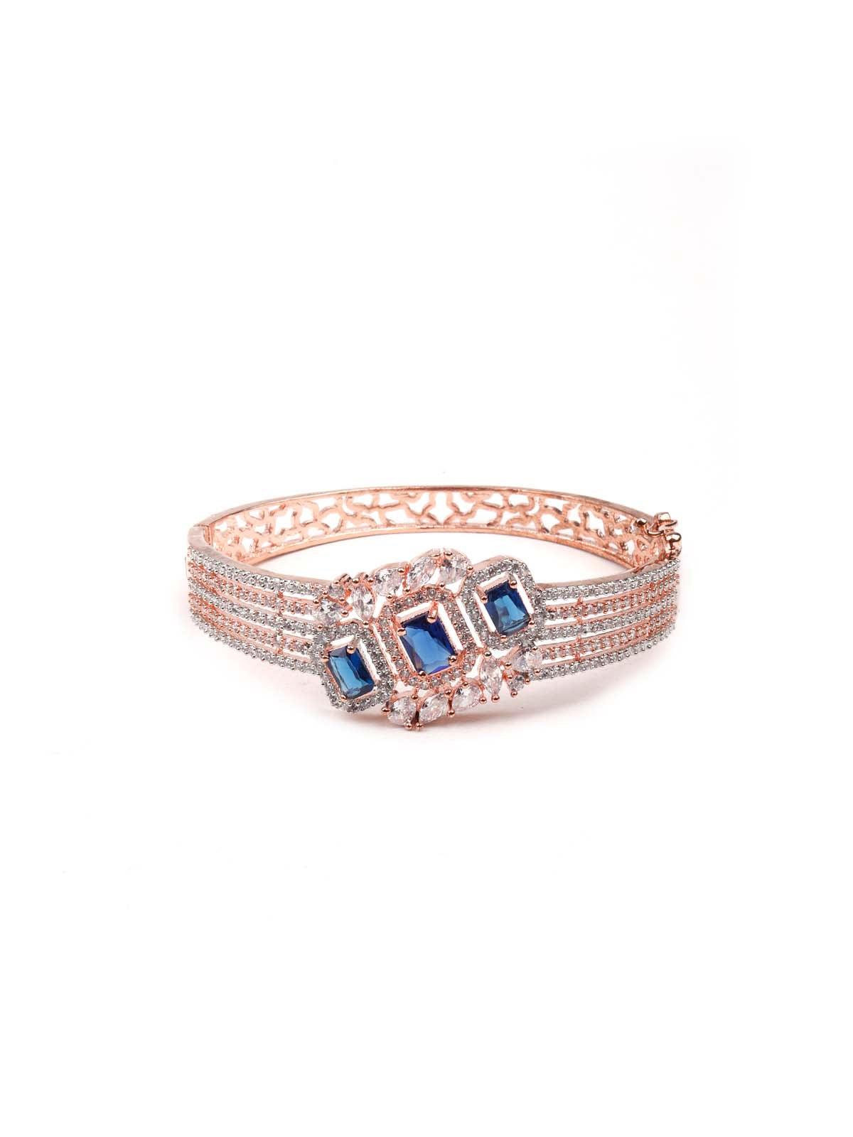 Stunning rose gold princess embellished bracelet - Rajwada