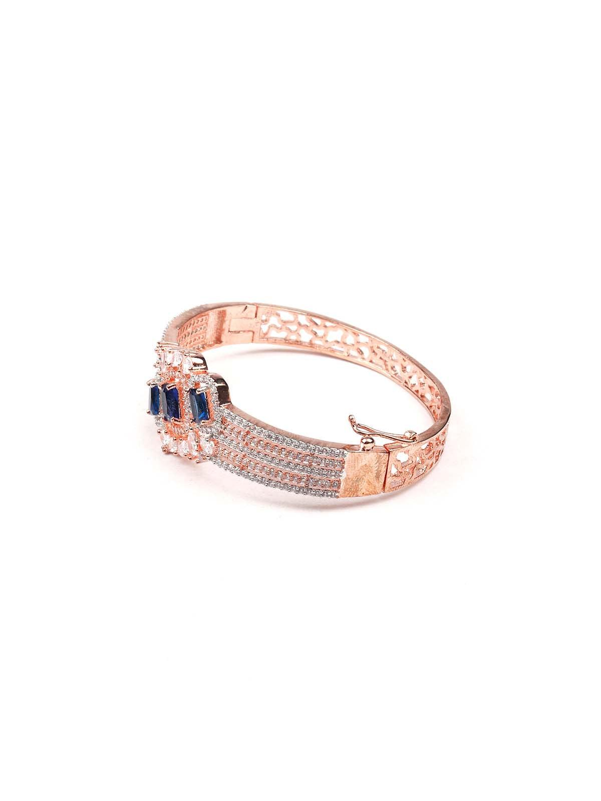 Stunning rose gold princess embellished bracelet - Rajwada