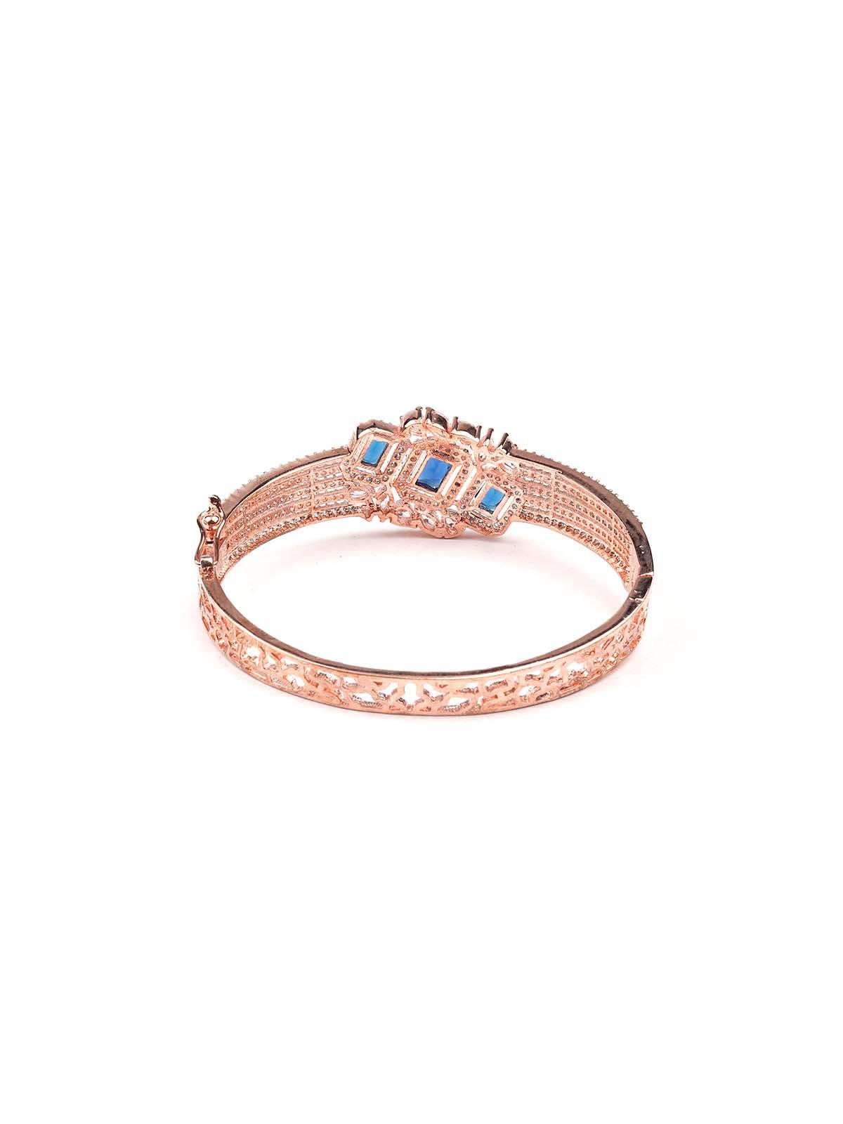 Stunning rose gold princess embellished bracelet - Rajwada