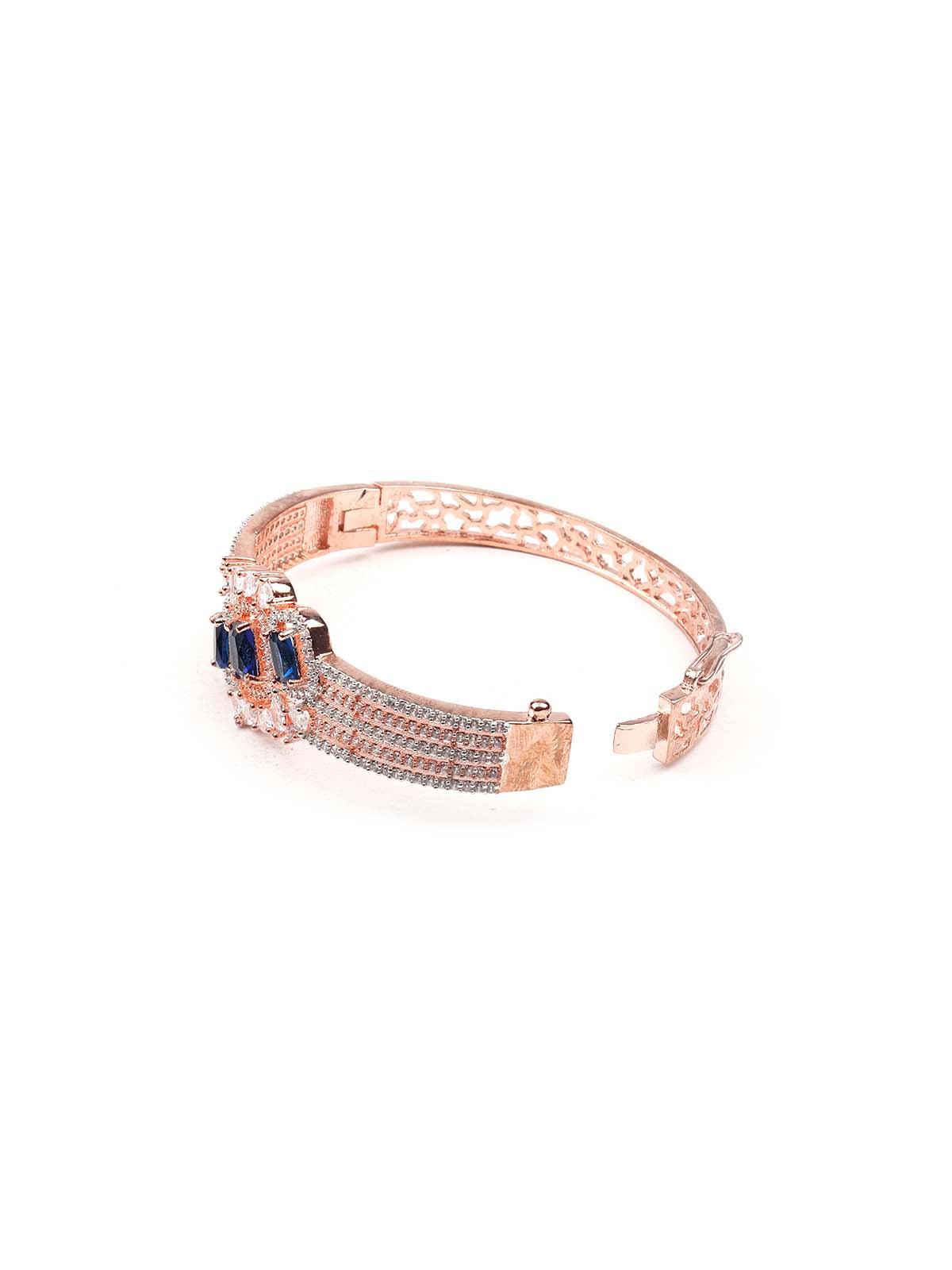 Stunning rose gold princess embellished bracelet - Rajwada