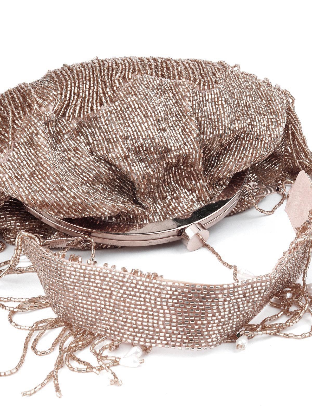 Stunning Rose Gold Tassel Batuwa - Rajwada