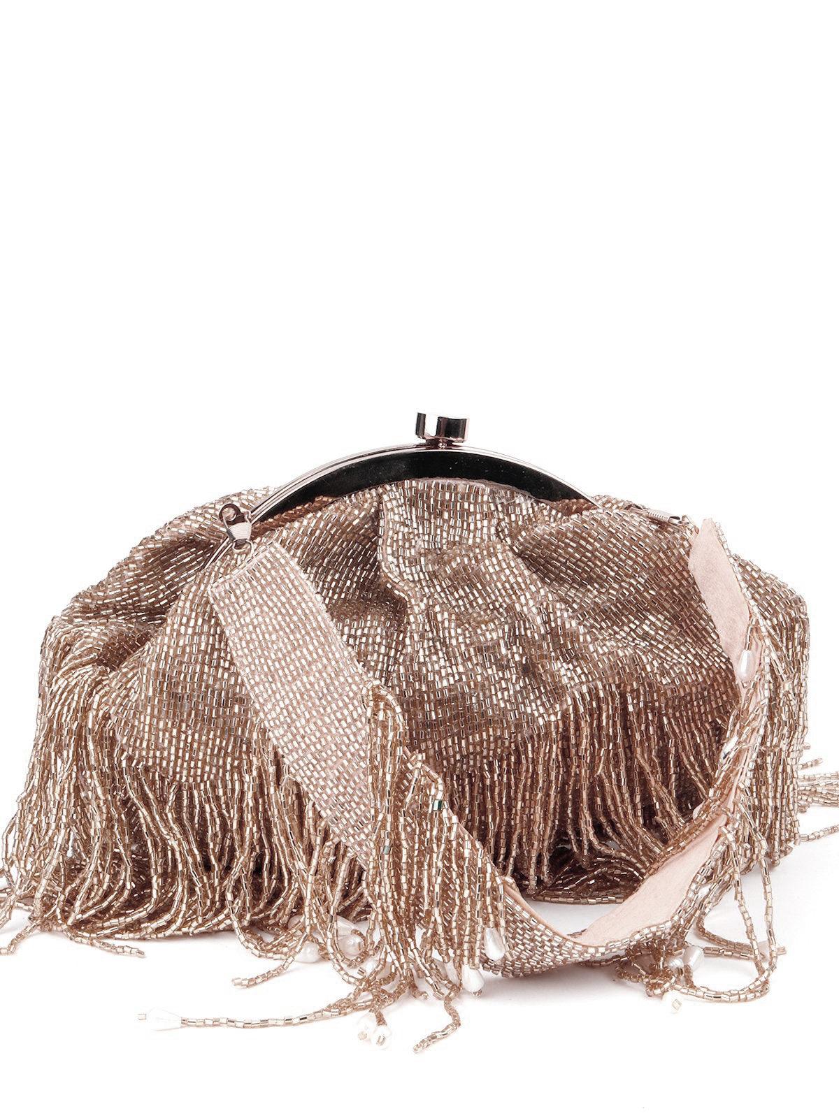 Stunning Rose Gold Tassel Batuwa - Rajwada
