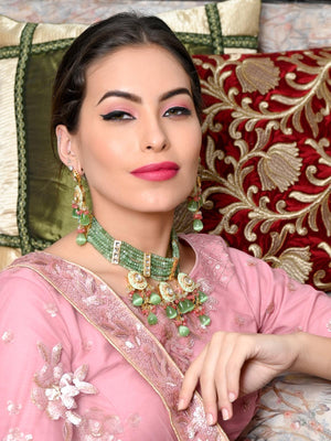 Stunning Sea Green Choker Set - Rajwada