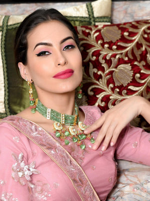Stunning Sea Green Choker Set - Rajwada
