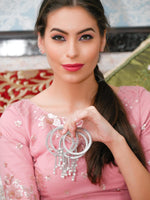 STUNNING SILVER ETHNIC BANGLES WITH LATKAN - Rajwada