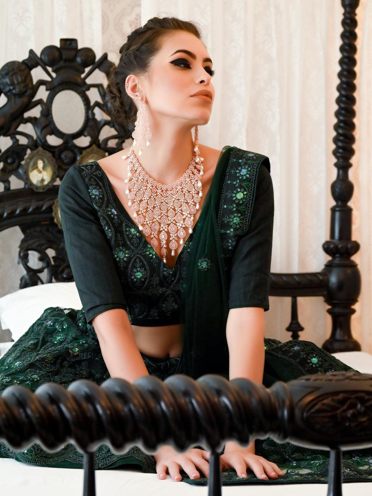 STUNNING STONE CHOKER NECKLACE SET FOR WOMEN - Rajwada