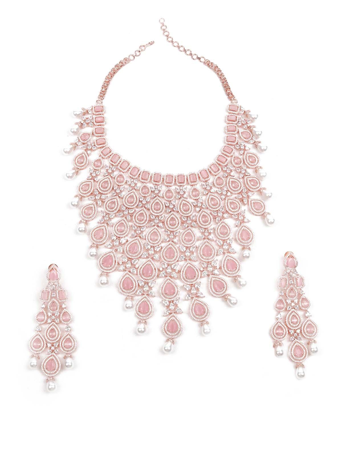 STUNNING STONE CHOKER NECKLACE SET FOR WOMEN - Rajwada