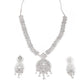 Stunning studded silver necklace set for women - Rajwada