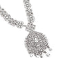 Stunning studded silver necklace set for women - Rajwada