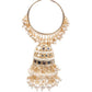 Stunning White Hoops Earrings With Jhumki - Rajwada