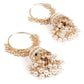 Stunning White Hoops Earrings With Jhumki - Rajwada