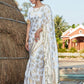 Stunning White Silk Saree - Rajwada
