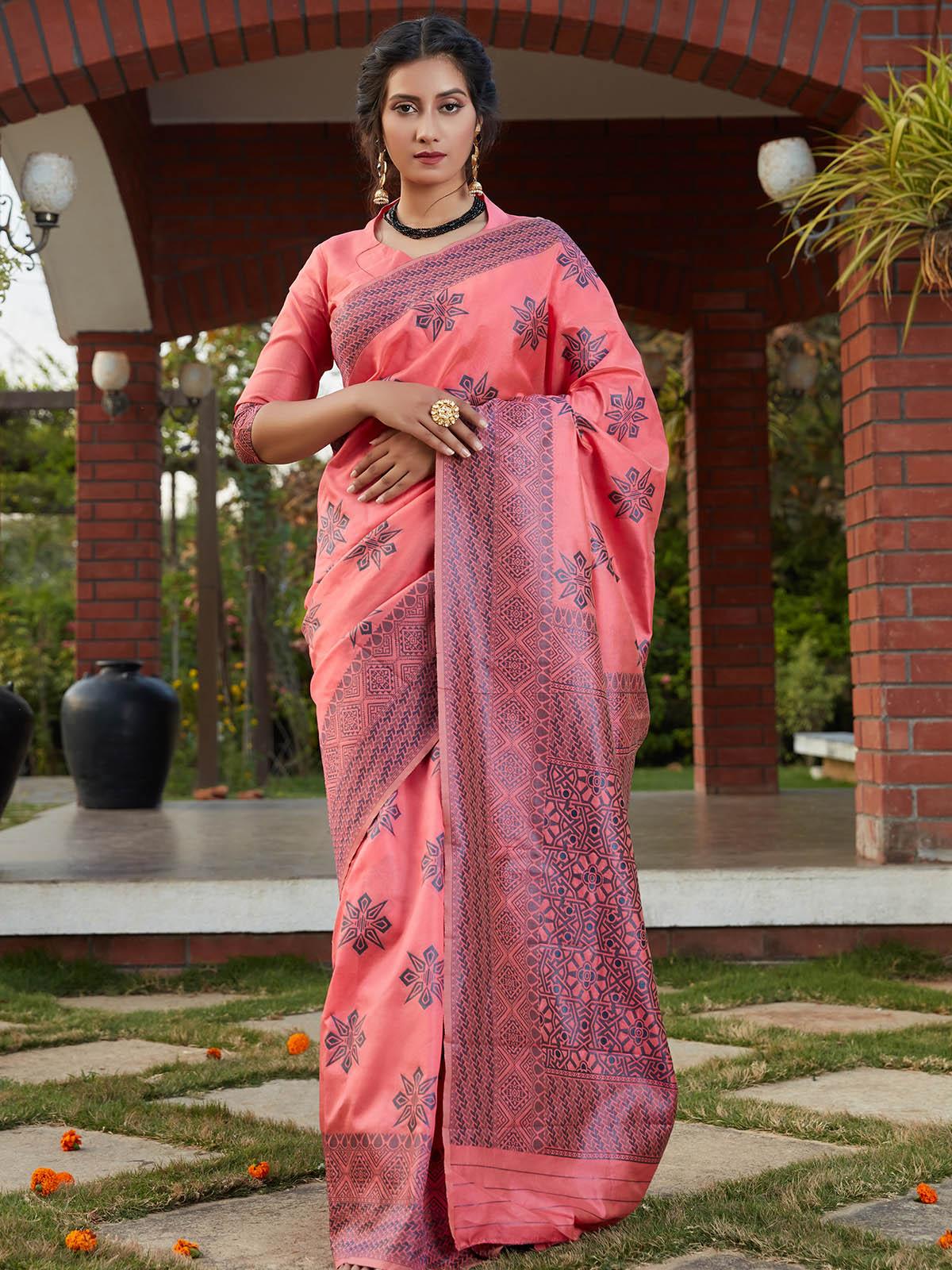 Stunning Woven Dark Pink Banarasi Silk Saree - Rajwada