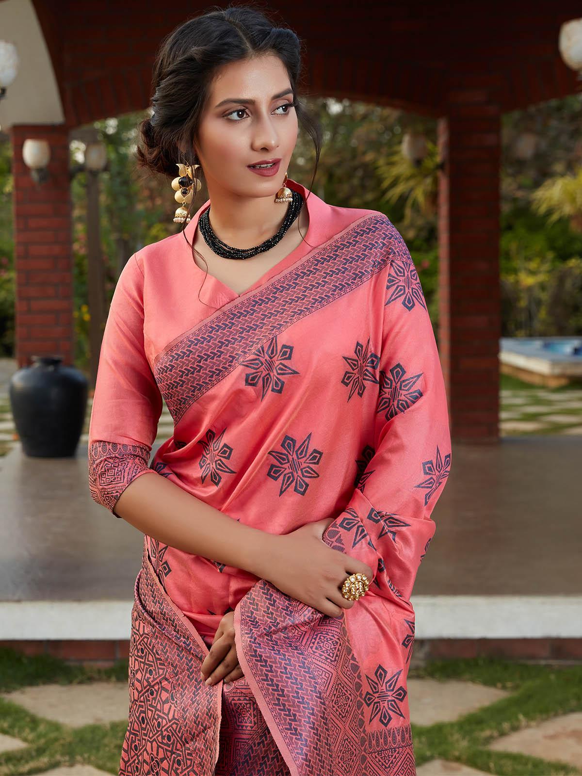 Stunning Woven Dark Pink Banarasi Silk Saree - Rajwada