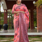 Stunning Woven Dark Pink Banarasi Silk Saree - Rajwada