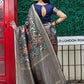 Stunning Woven Navy Banarasi Silk Saree - Rajwada