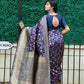 Stunning Woven Navy Banarasi Silk Saree - Rajwada