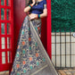 Stunning Woven Navy Banarasi Silk Saree - Rajwada