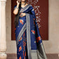 Stunning Woven Navy Banarasi Silk Saree - Rajwada