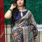 Stunning Woven Navy Banarasi Silk Saree - Rajwada
