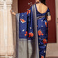 Stunning Woven Navy Banarasi Silk Saree - Rajwada