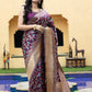 Stunning Woven Purple Banarasi Silk Saree - Rajwada