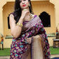 Stunning Woven Purple Banarasi Silk Saree - Rajwada
