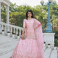 Stylish Baby Pink Chinon Chiffon Lehenga Choli Set - Rajwada