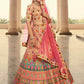 Stylish Beige Art Silk Lehenga Choli Set - Rajwada