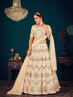 Stylish Beige Georgette Lehenga Set - Rajwada