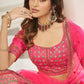 Stylish Deep Pink Silk Lehenga Set - Rajwada