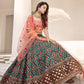 Stylish Green And Orange Art Silk Lehenga Set - Rajwada