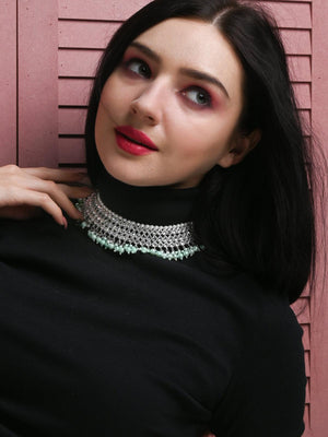 Stylish Green Choker Set - Rajwada