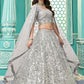 Stylish Grey Georgette Lehenga Set - Rajwada