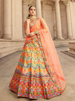 Stylish Multi Colored Art Silk Lehenga Choli Set - Rajwada