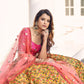 Stylish Mustard Yellow Art Silk Lehenga Set - Rajwada
