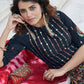 Stylish Navy Blue Chinon Chiffon Lehenga Choli Set - Rajwada