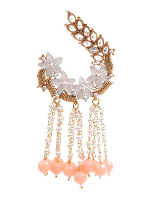 STYLISH PEACH DANGLE EARRINGS - Rajwada