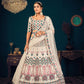 Stylish Pearl White Georgette Lehenga Set - Rajwada