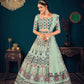 Stylish Pista Green Georgette Lehenga Set - Rajwada