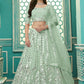 Stylish Pista Green Georgette Lehenga Set - Rajwada