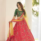 Stylish Red Silk Lehenga Choli Set - Rajwada