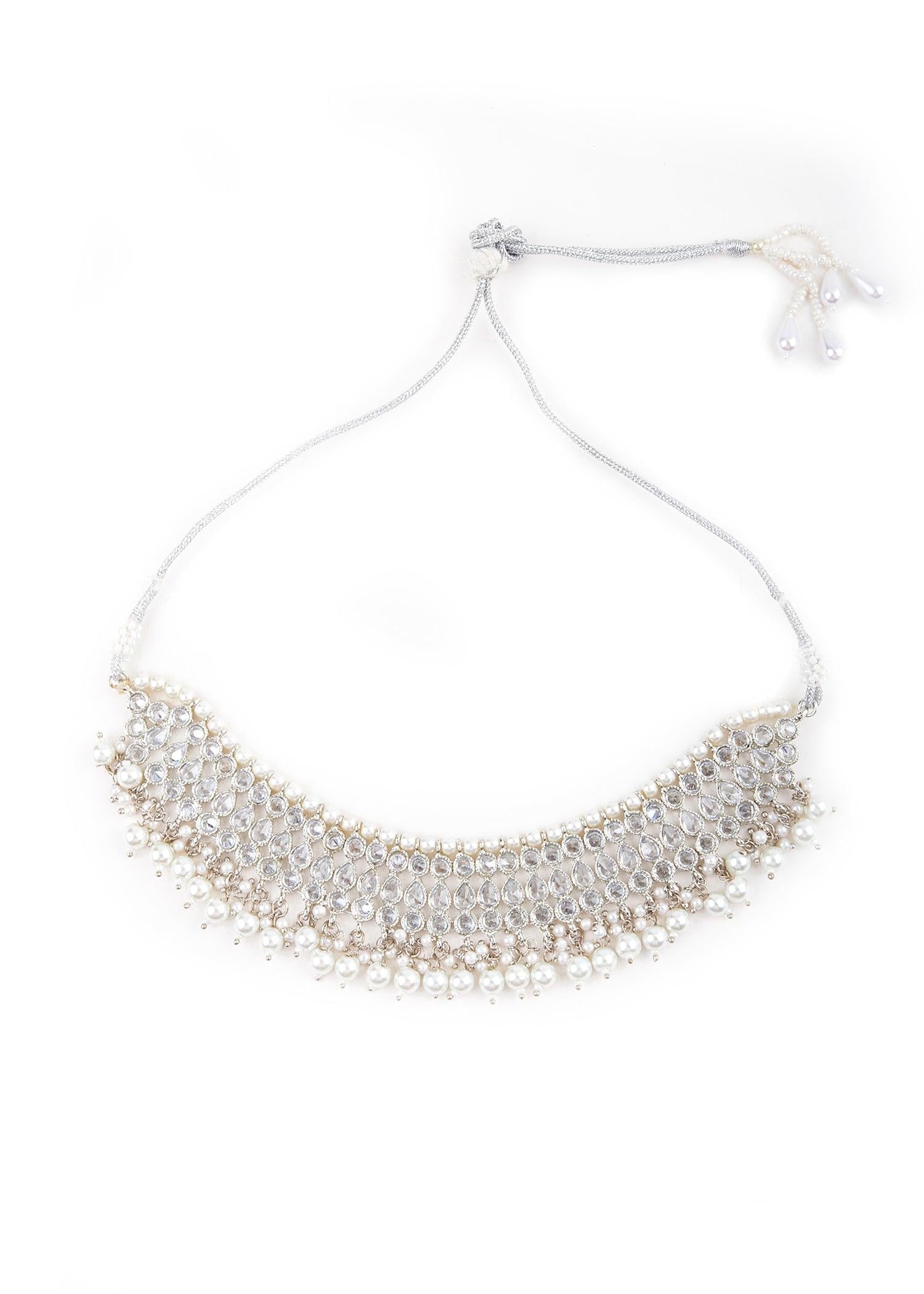 Stylish Silver Choker Set - Rajwada