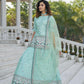Stylish Sky Blue Chinon Chiffon Lehenga Choli Set - Rajwada