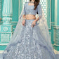 Stylish Sky Blue Georgette Lehenga Set - Rajwada