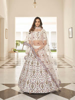 Stylish White Silk Lehenga Choli Set - Rajwada