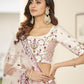 Stylish White Silk Lehenga Choli Set - Rajwada